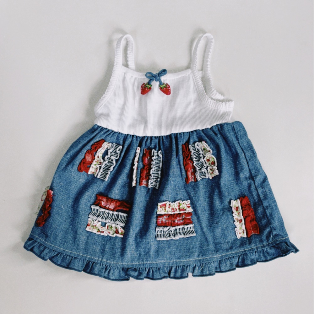 Faded Glory red, white, and blue baby strawberry dress | size 3-6 months